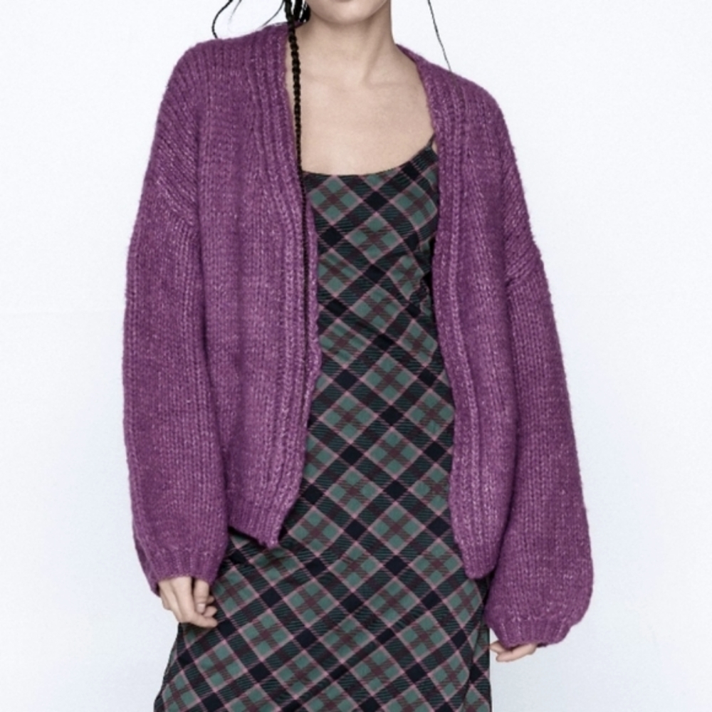 NWT Nasty Gal Over Sized Purple Cardigan Sweater One Size